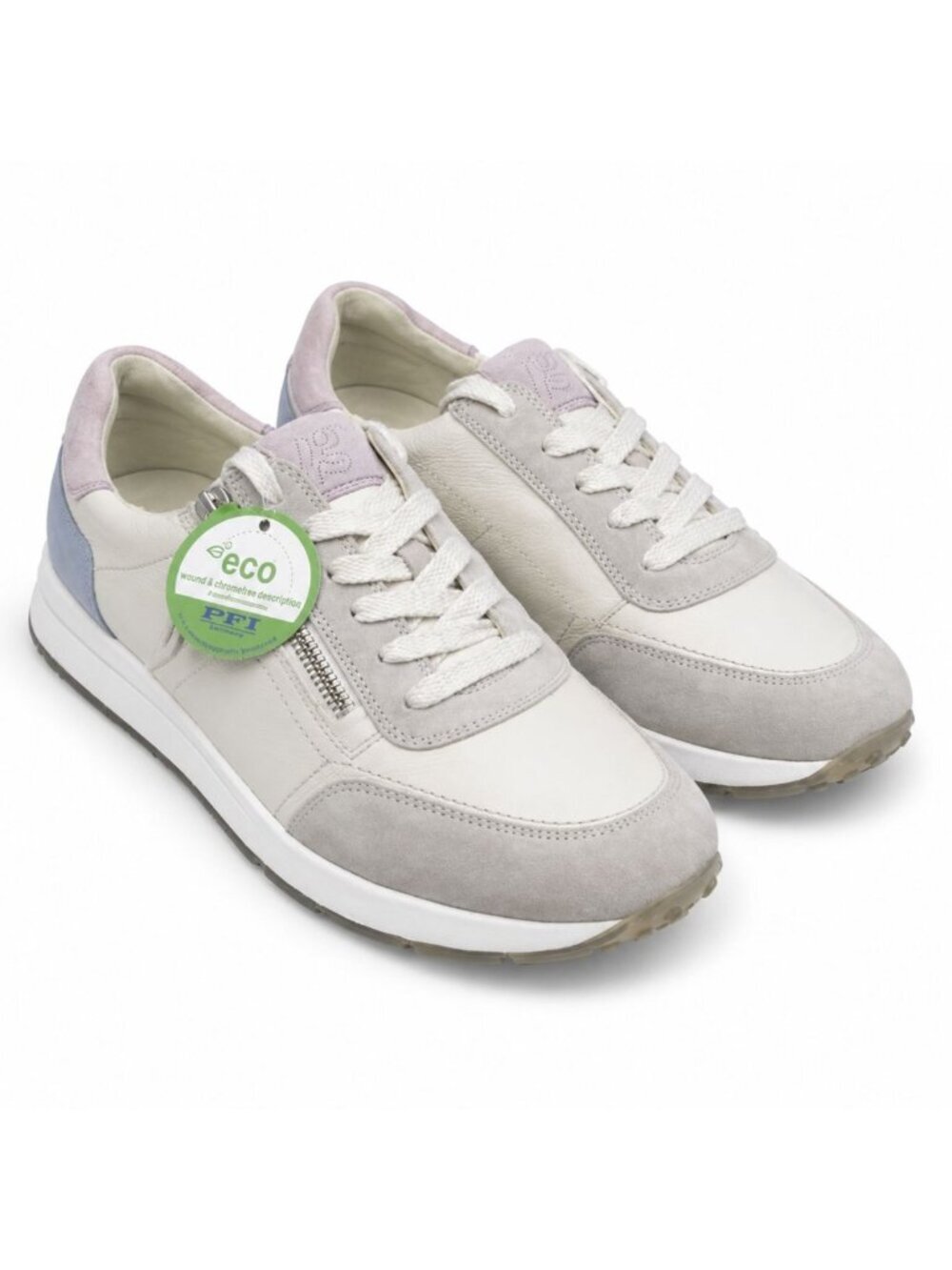 Paul Green Oceana Ivory Lavender Leather Suede Sneakers Womens UK 9